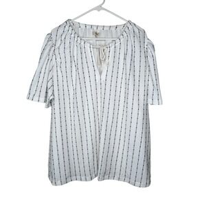 NEW Madewell White Black Embroidered Peasant Top Shirt Size 3X XXXL NWT